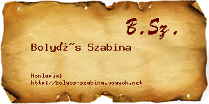 Bolyós Szabina névjegykártya