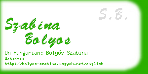 szabina bolyos business card